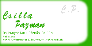 csilla pazman business card