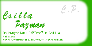 csilla pazman business card